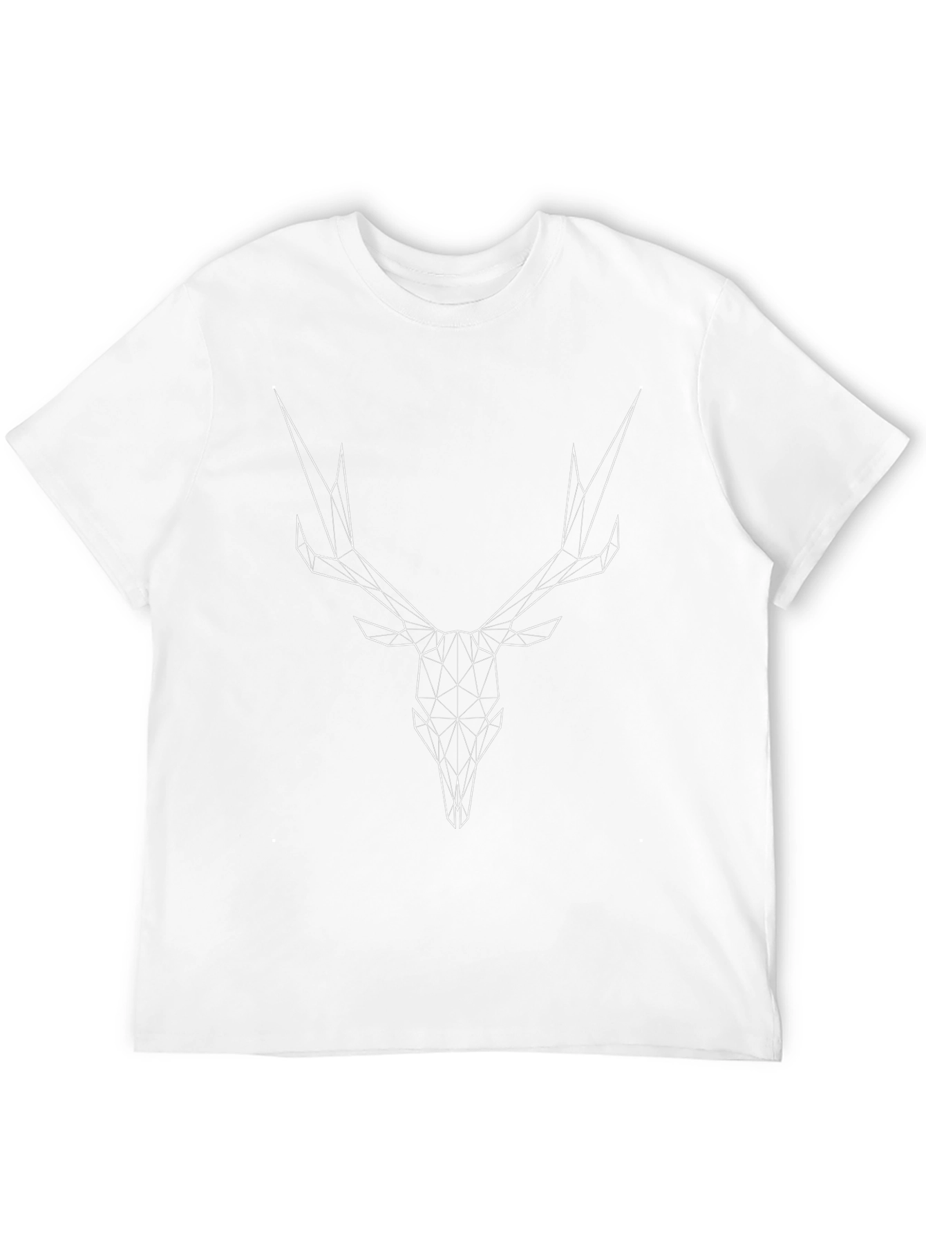 Geometric Deer Skull Graphic Tee - Black