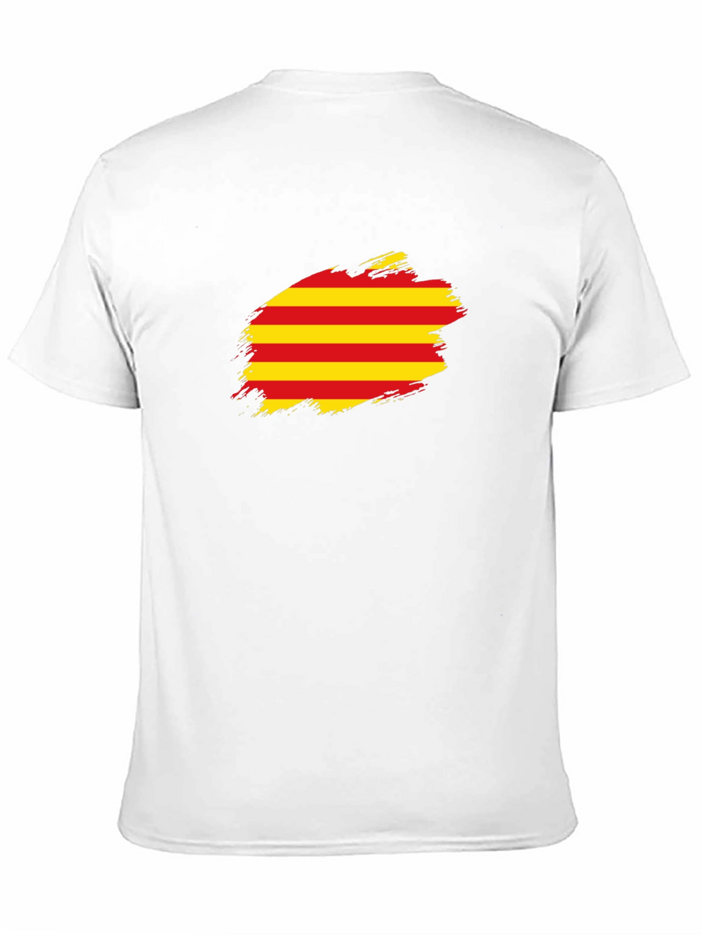 Catalonia Flag Brush T-Shirt - Black Cotton Tee
