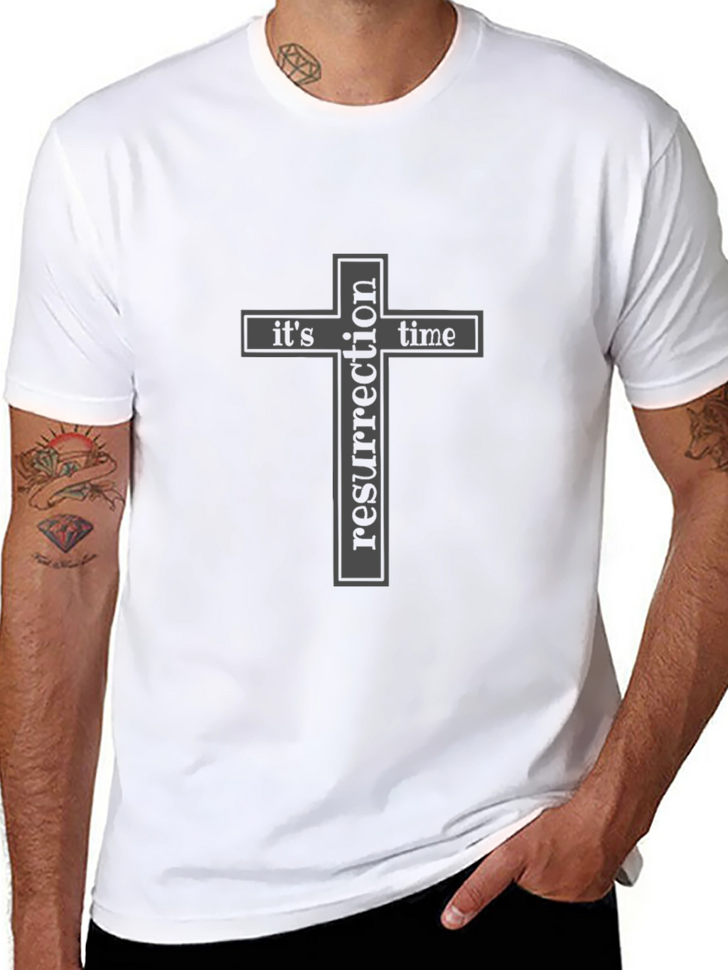 Resurrection Time Cross Graphic T-Shirt