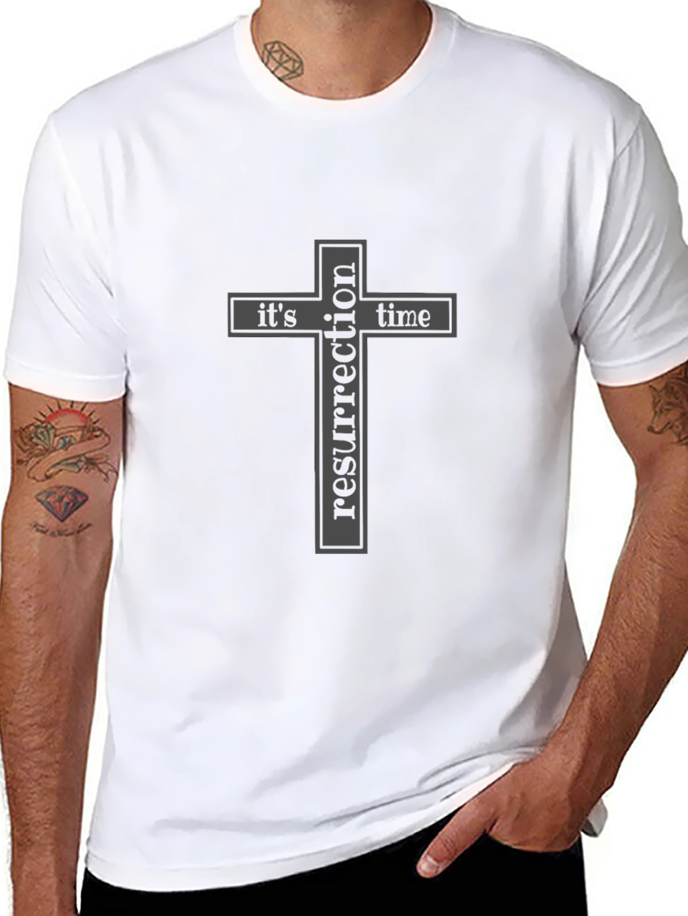 Resurrection Time Cross Graphic T-Shirt