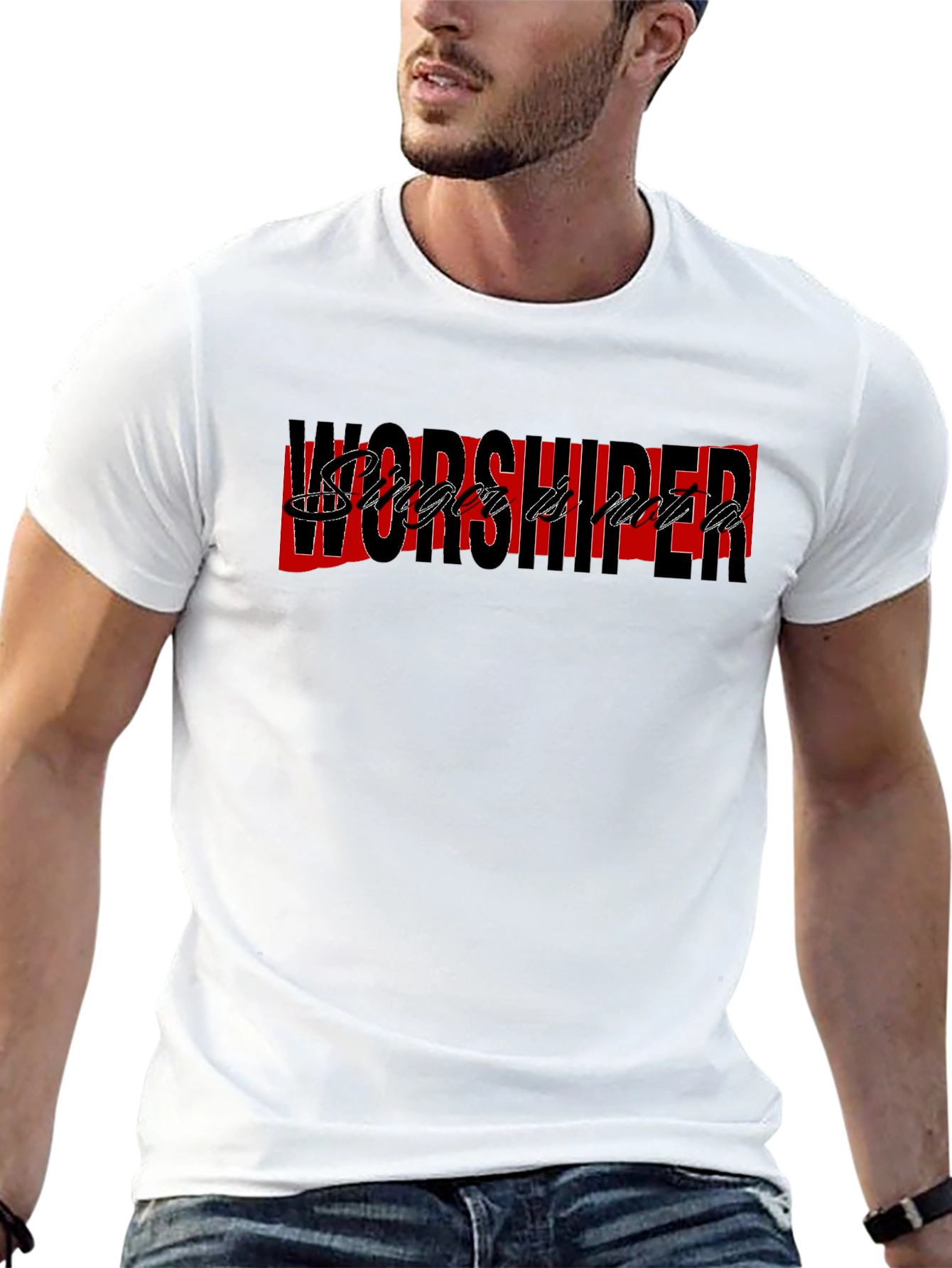 Worshiper Graphic Tee - Stylish Black T-Shirt