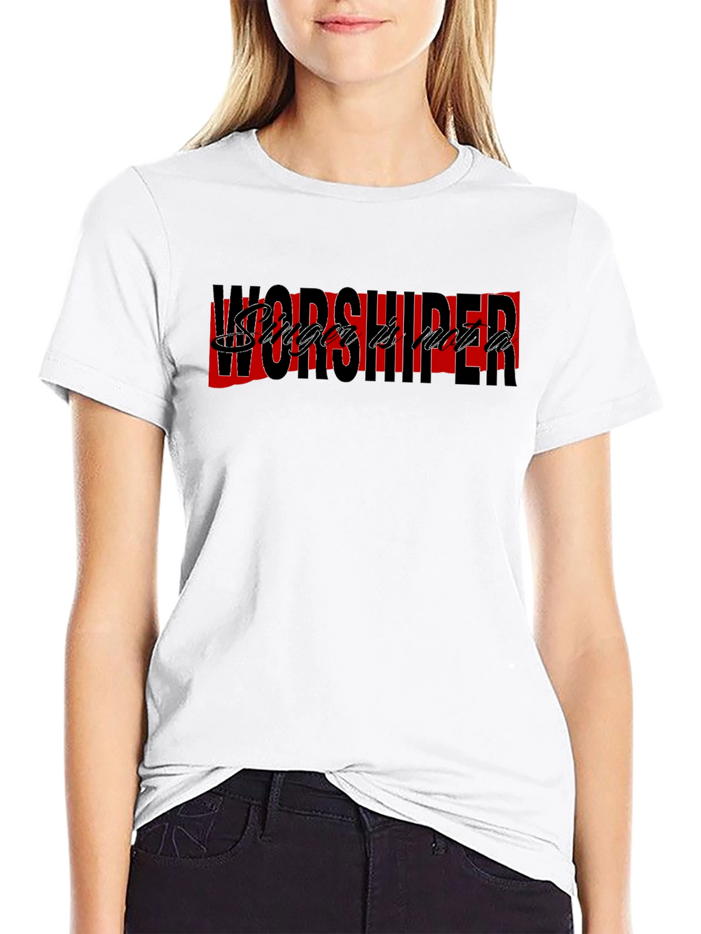 Worshiper Graphic Tee - Stylish Black T-Shirt
