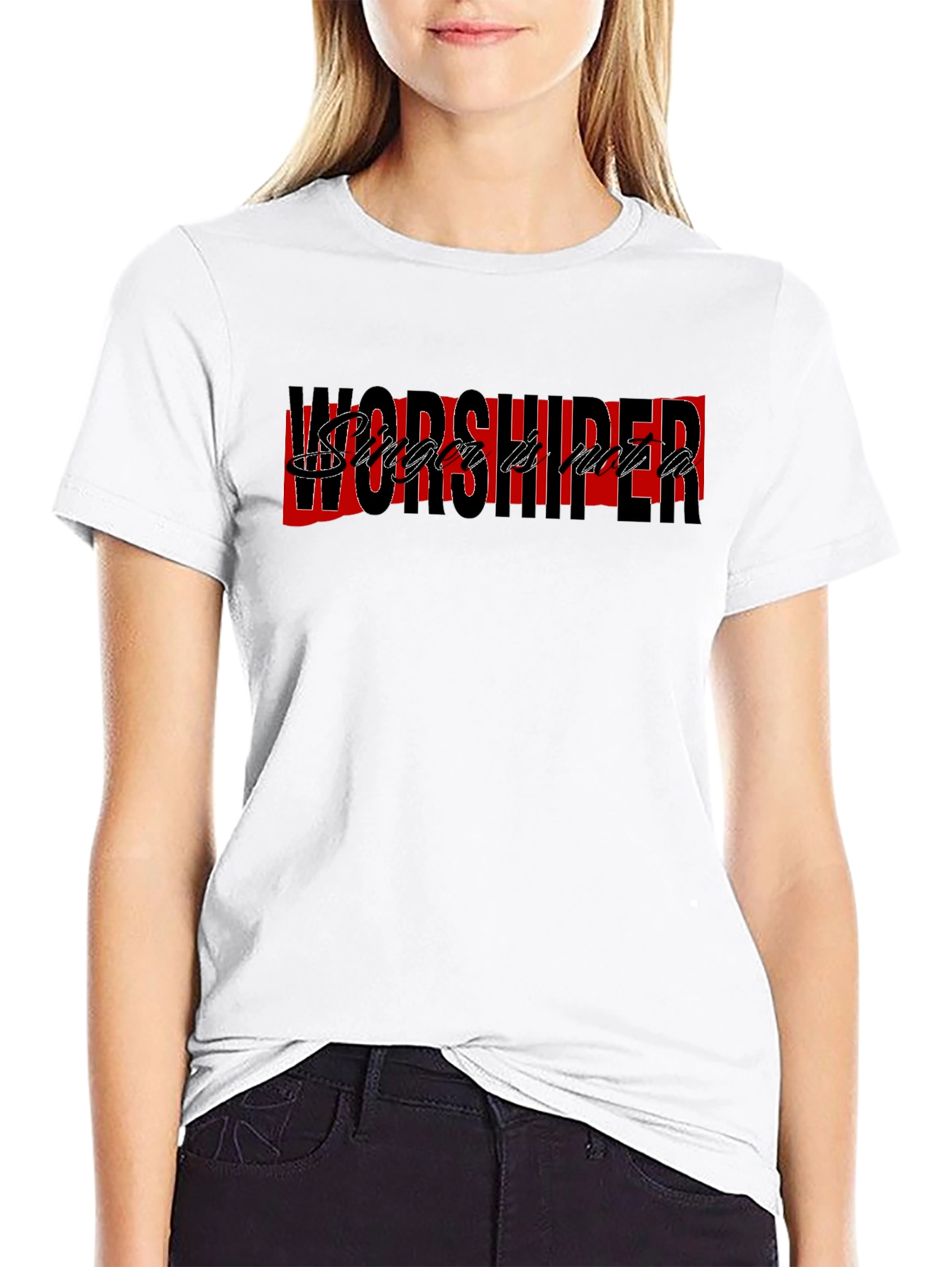 Worshiper Graphic Tee - Stylish Black T-Shirt