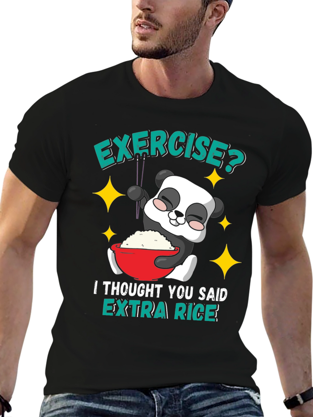 Funny Panda Extra Rice T-Shirt