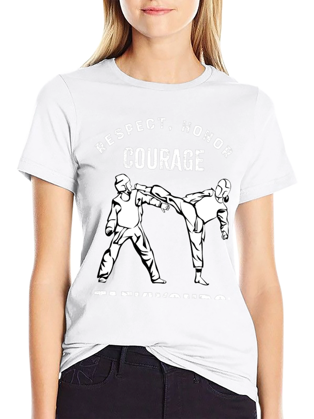 Respect Honor Courage Taekwondo Black T-Shirt