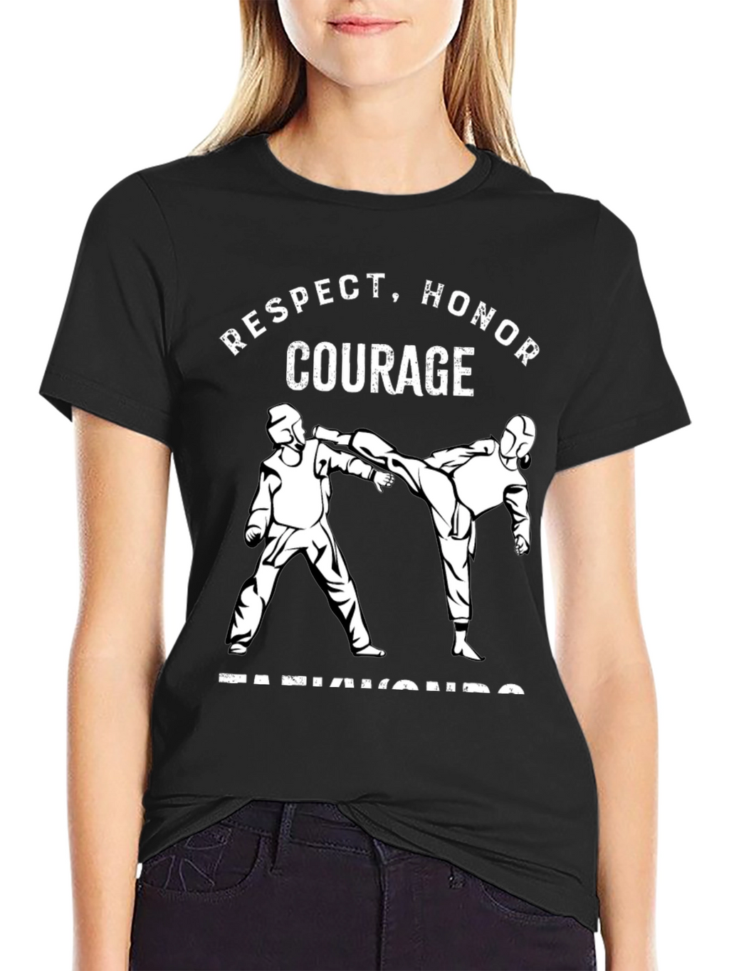 Respect Honor Courage Taekwondo Black T-Shirt