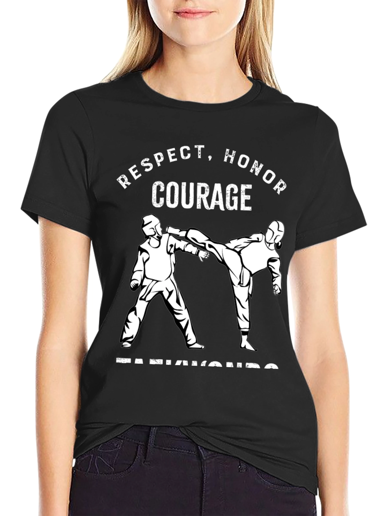 Respect Honor Courage Taekwondo Black T-Shirt