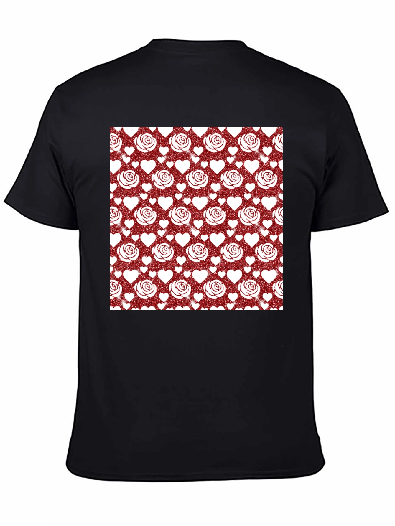 Romantic Rose & Heart Pattern Tee