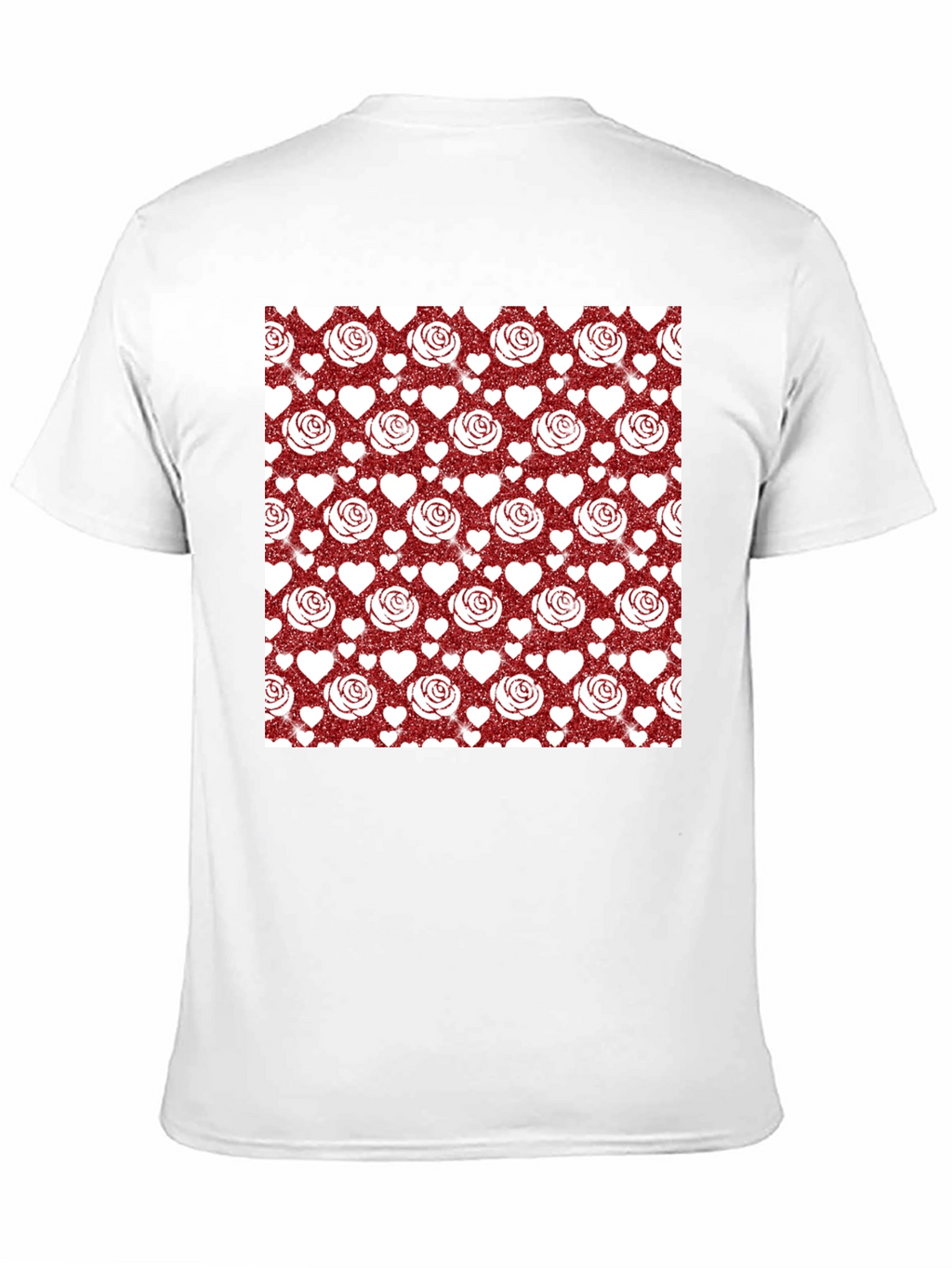 Romantic Rose & Heart Pattern Tee
