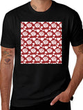 Romantic Rose & Heart Pattern Tee