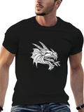 Dragon Graphic Tee - Bold Black Cotton T-Shirt