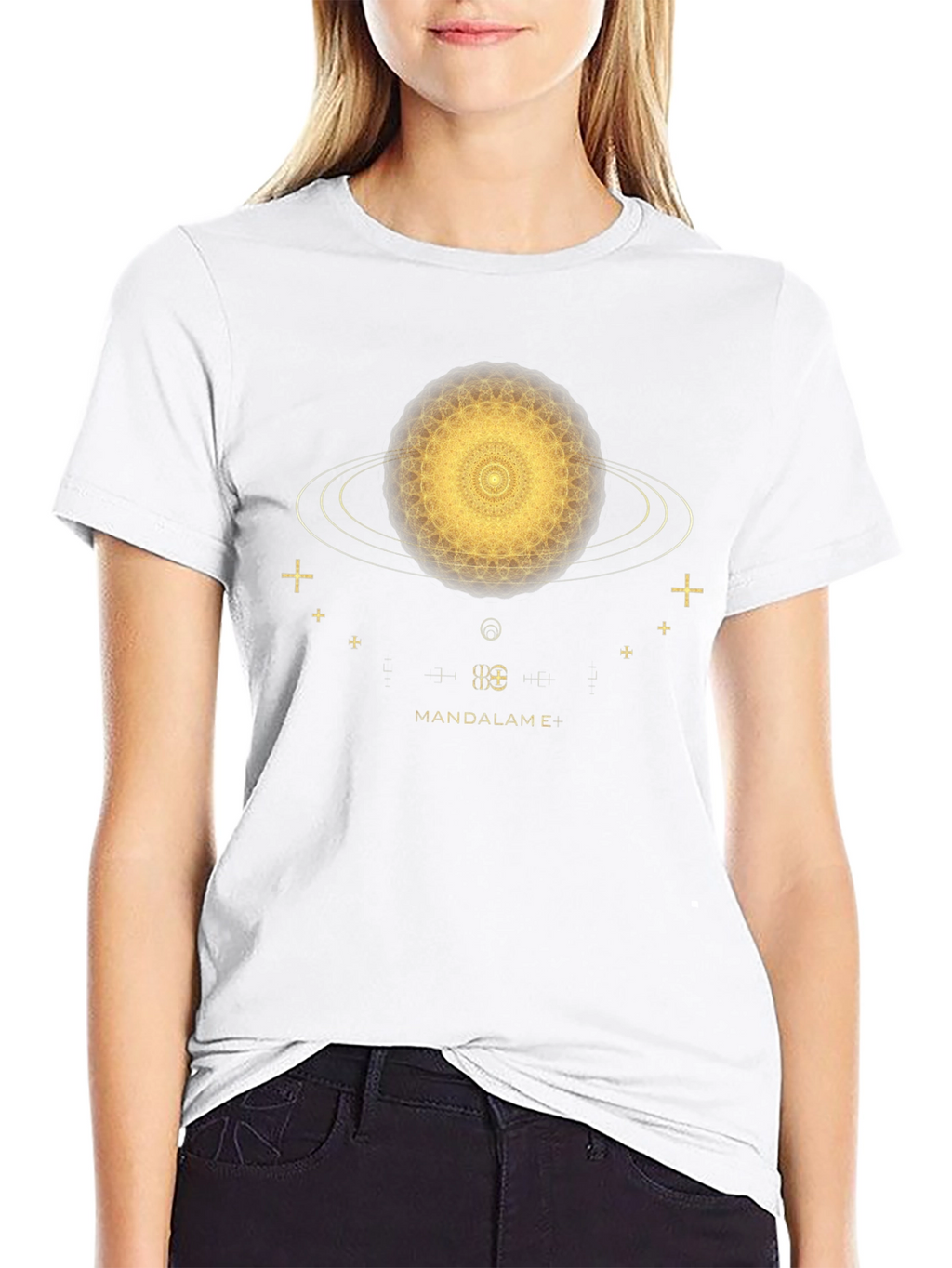Cosmic Mandala T-Shirt - Black Unique Design