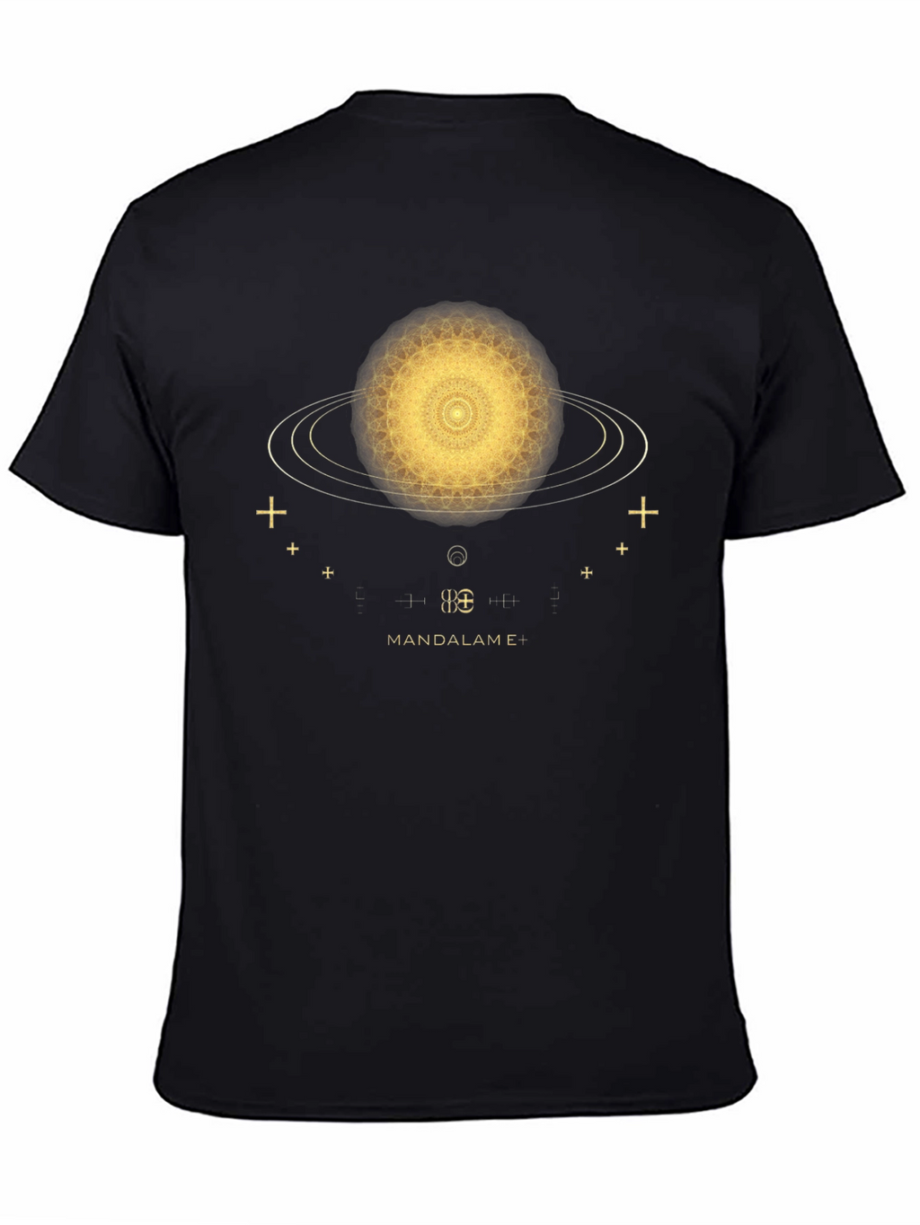 Cosmic Mandala T-Shirt - Black Unique Design