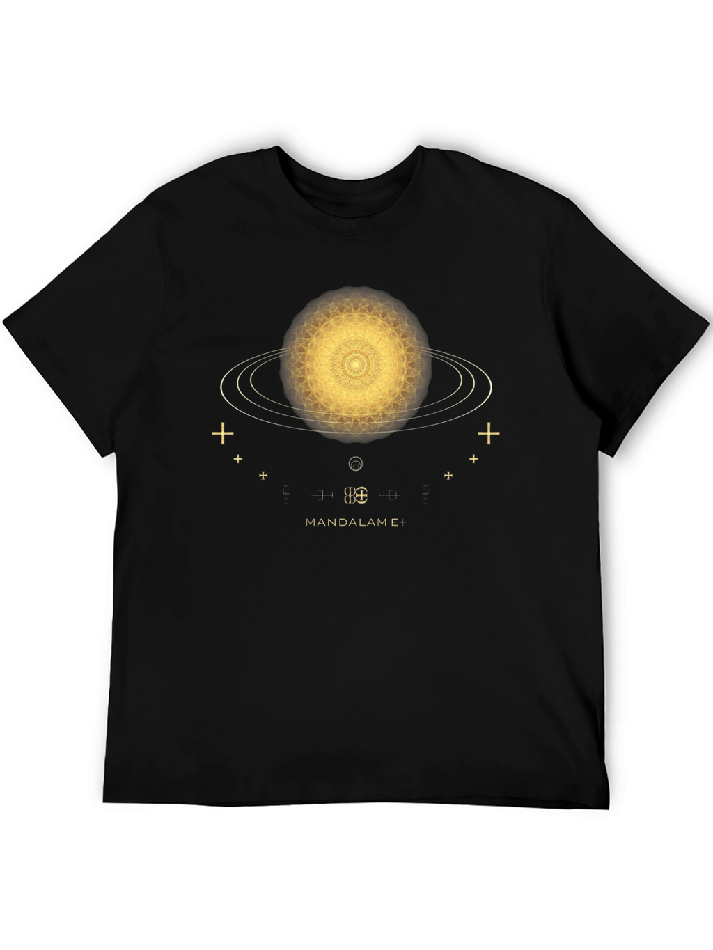 Cosmic Mandala T-Shirt - Black Unique Design