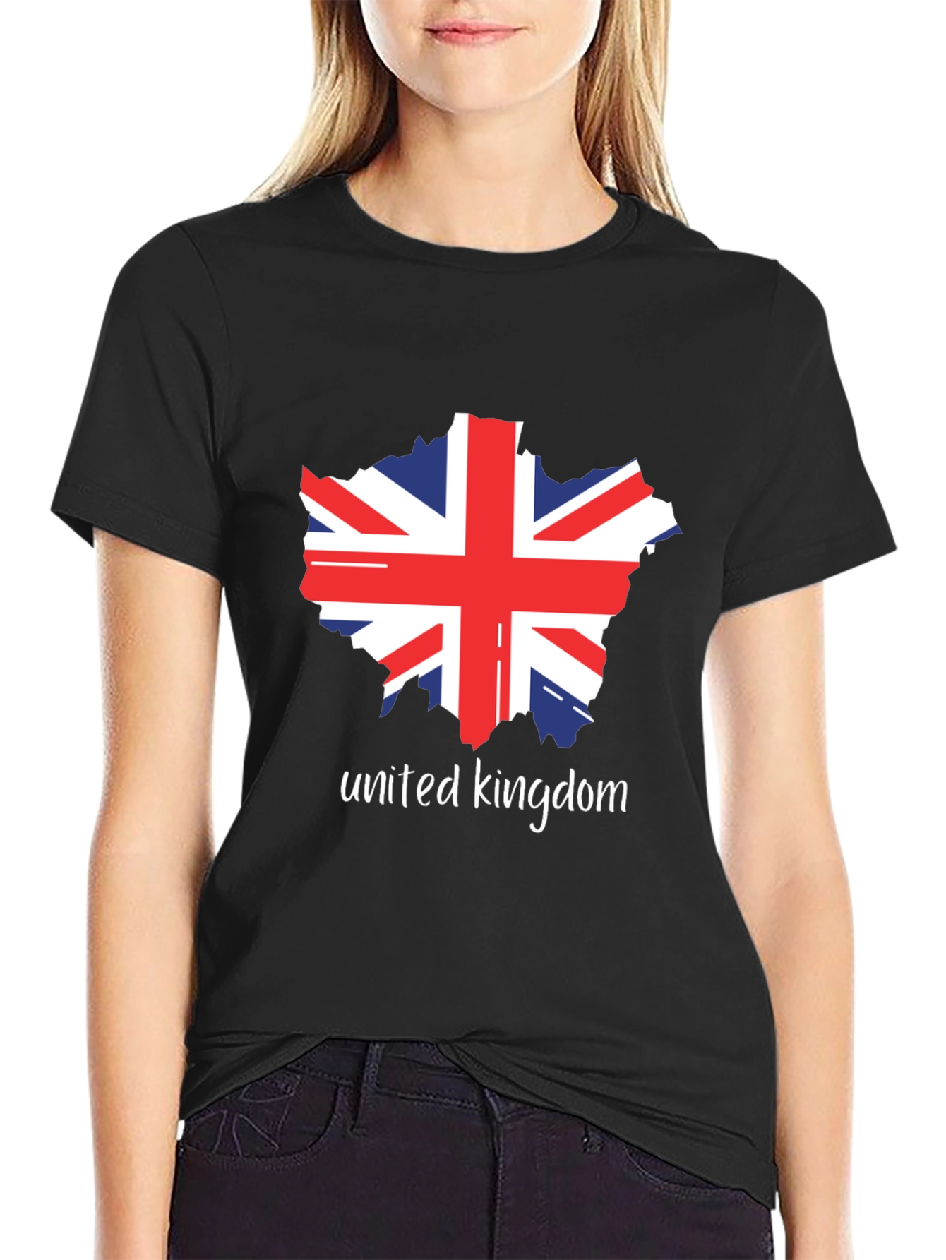 United Kingdom Flag Graphic Black T-Shirt
