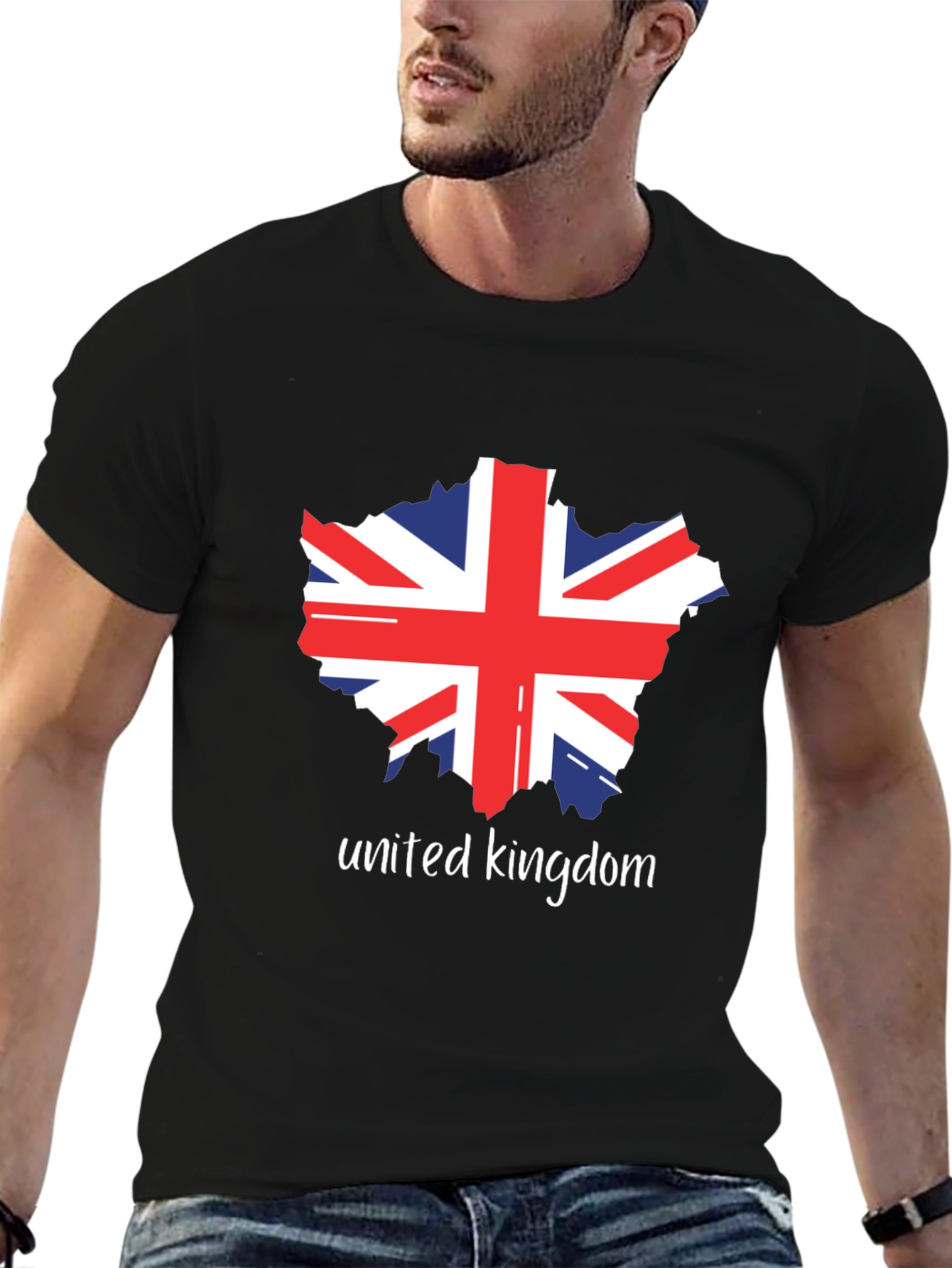 United Kingdom Flag Graphic Black T-Shirt