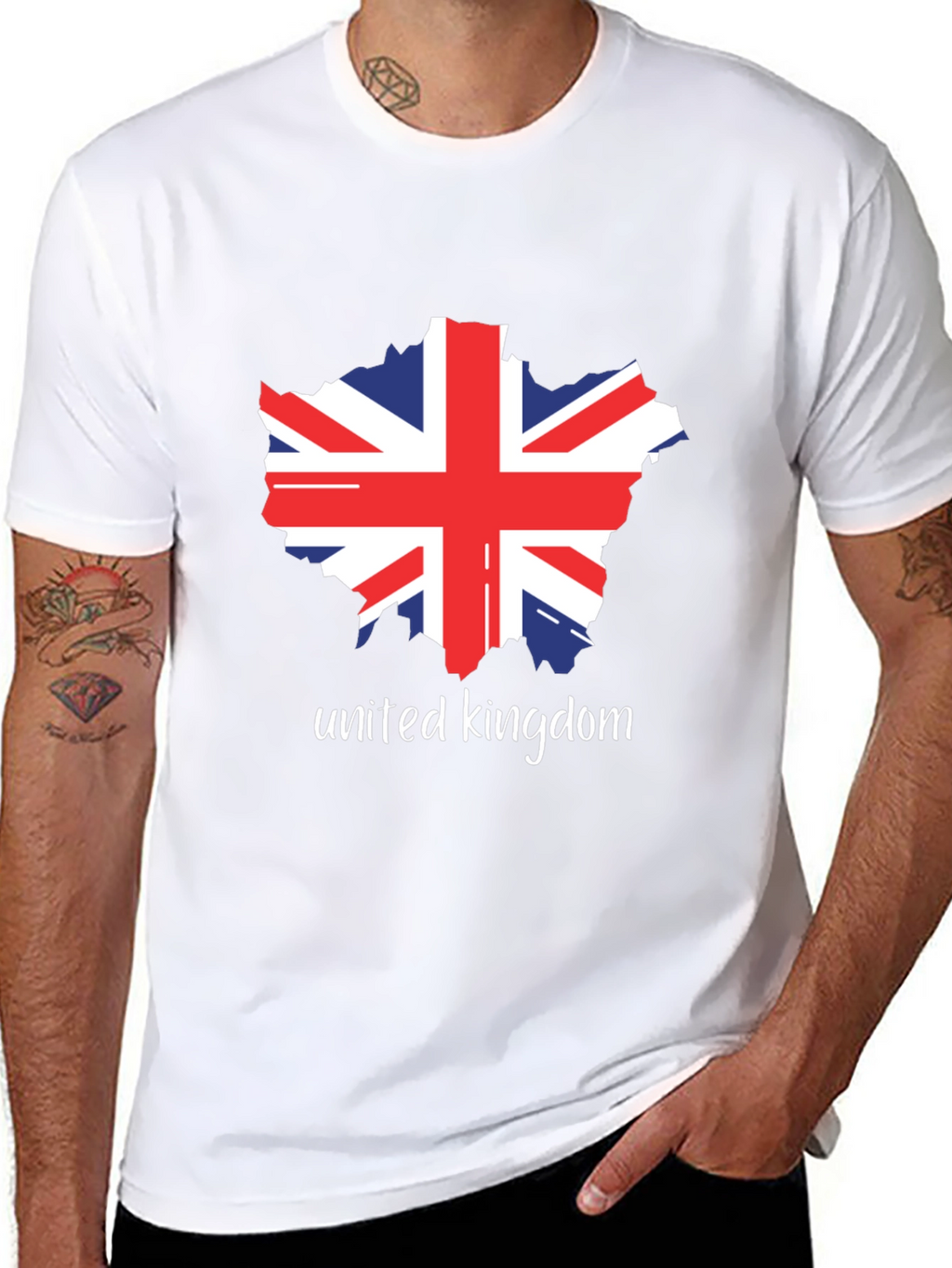 United Kingdom Flag Graphic Black T-Shirt