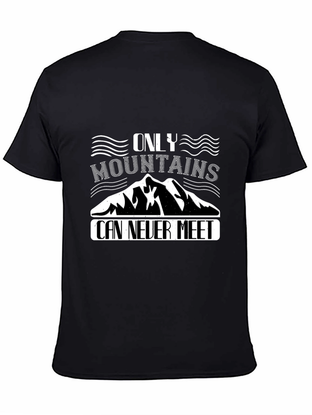 Mountain Graphic Print Black T-Shirt