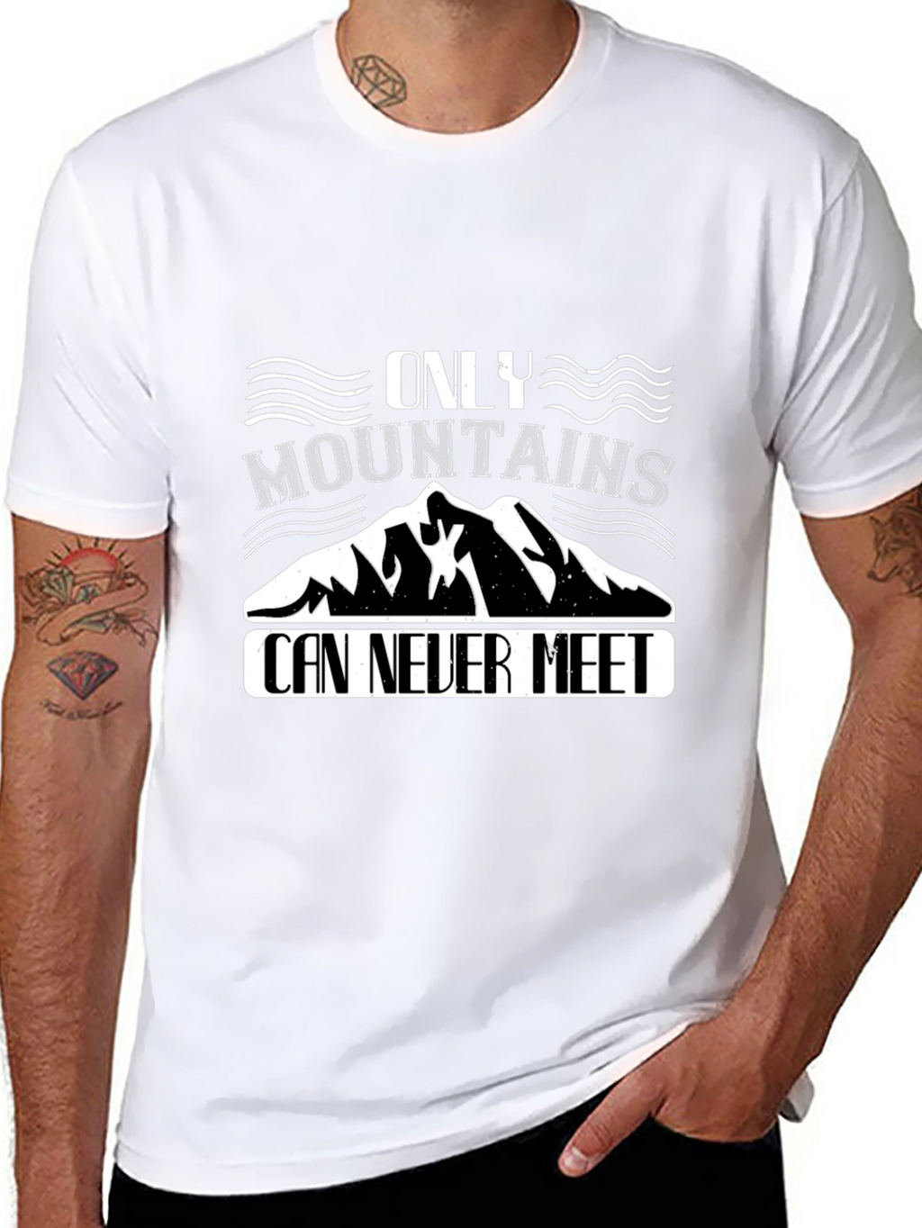 Mountain Graphic Print Black T-Shirt