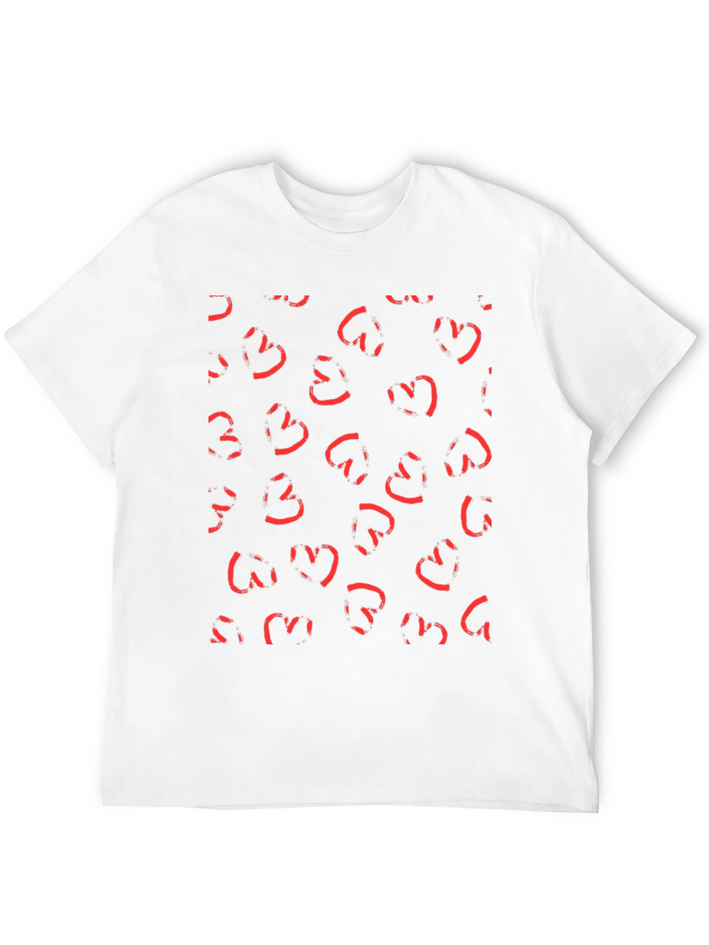 Abstract Heart Print Black T-Shirt