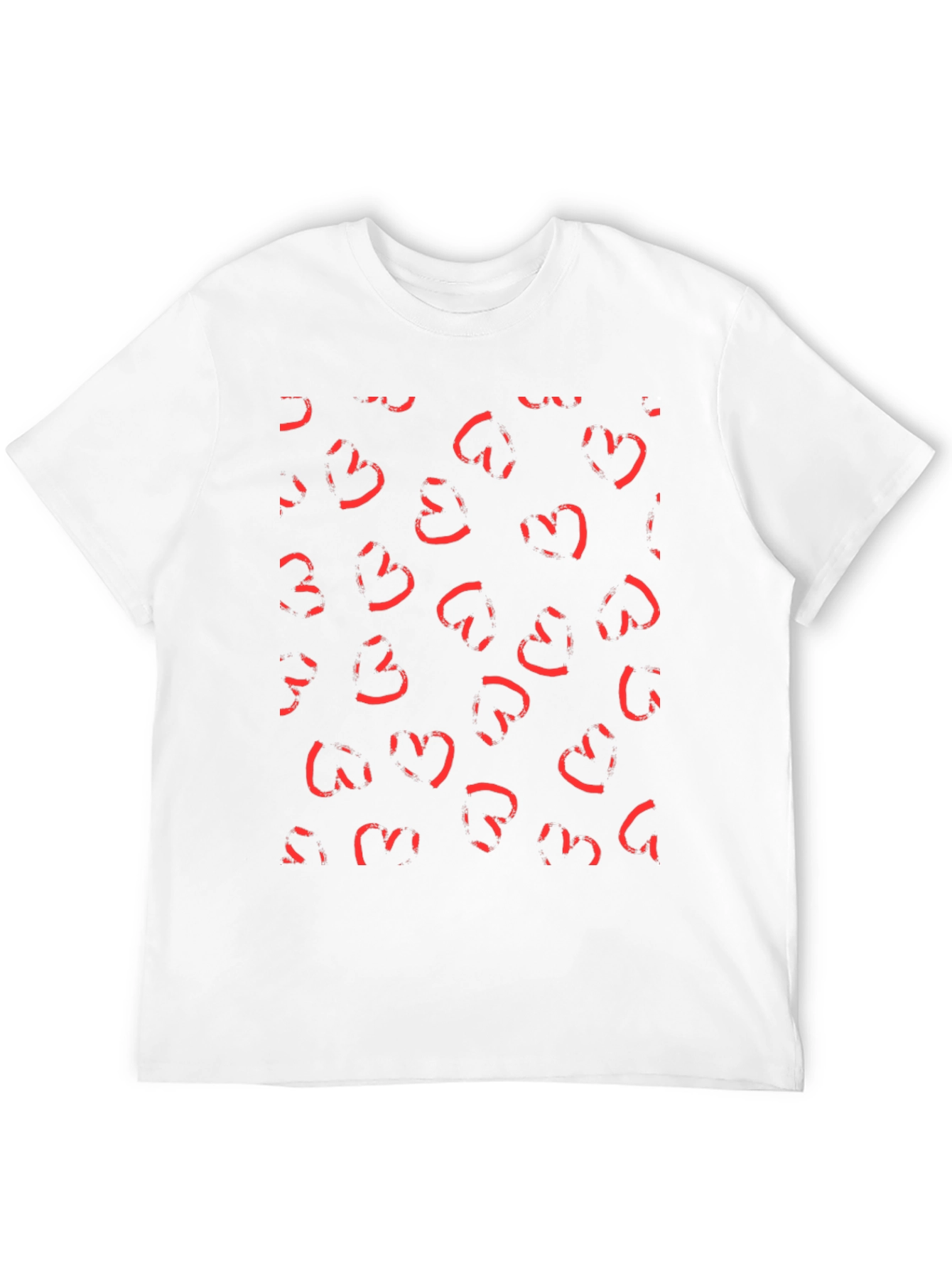 Abstract Heart Print Black T-Shirt