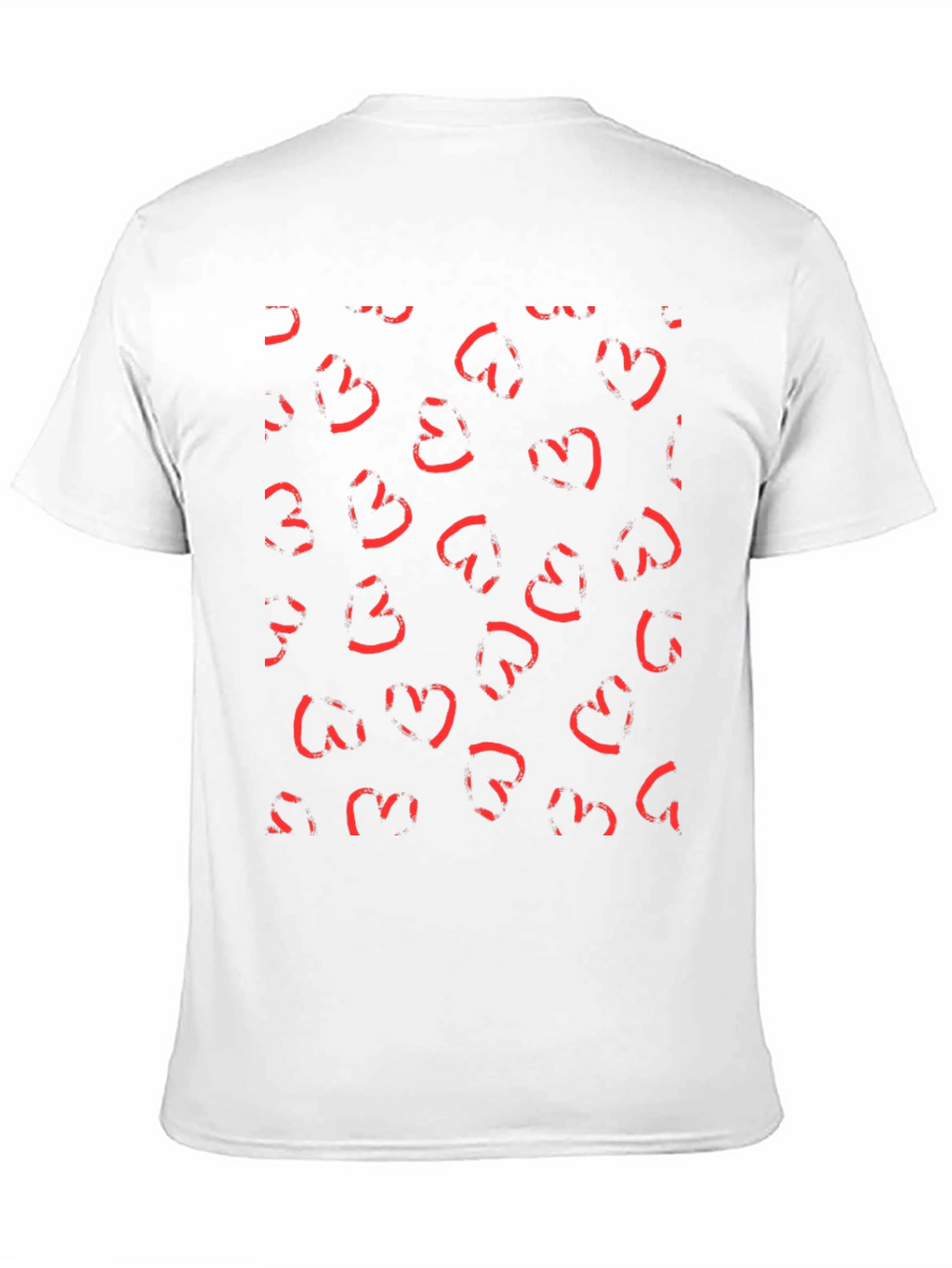 Abstract Heart Print Black T-Shirt