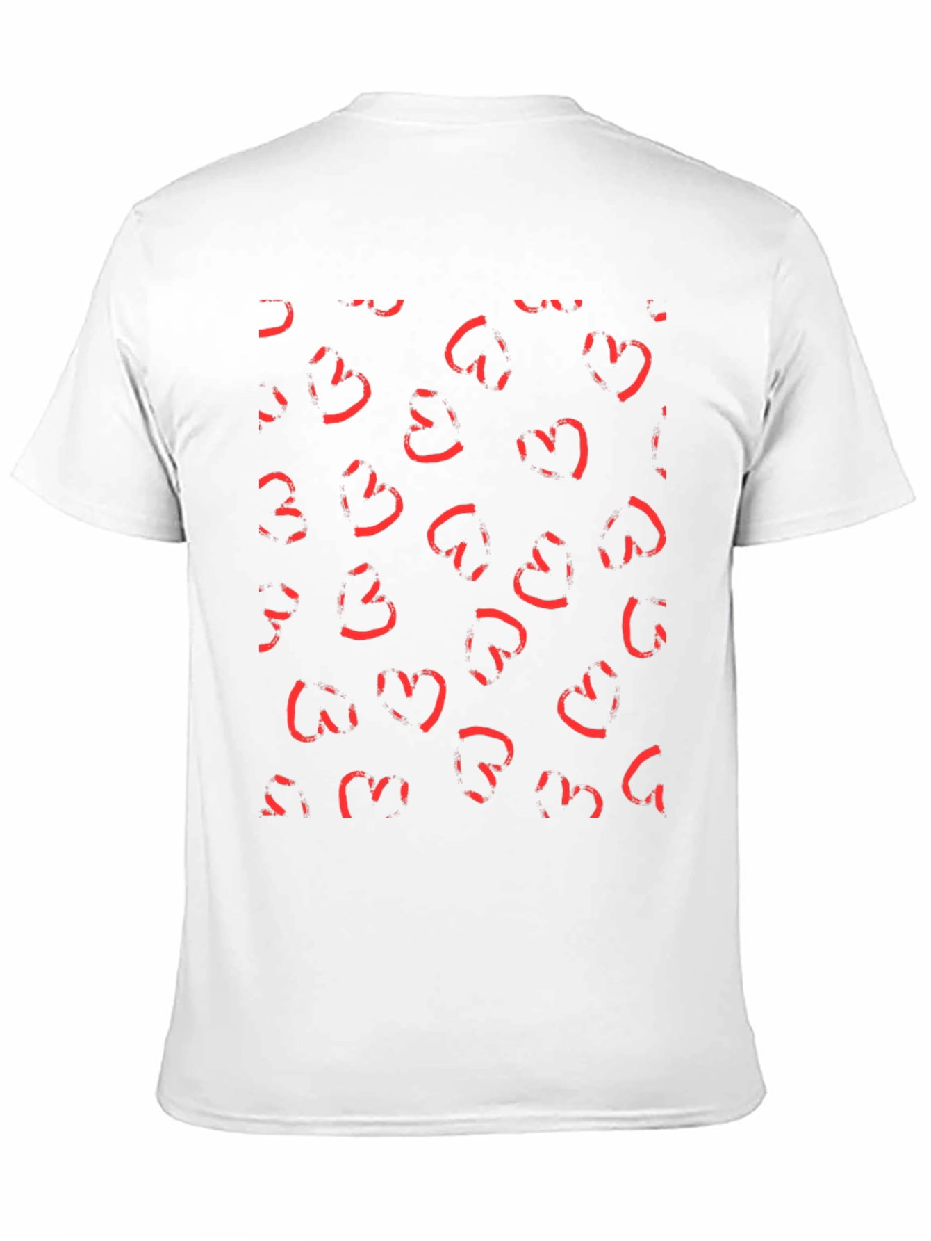 Abstract Heart Print Black T-Shirt