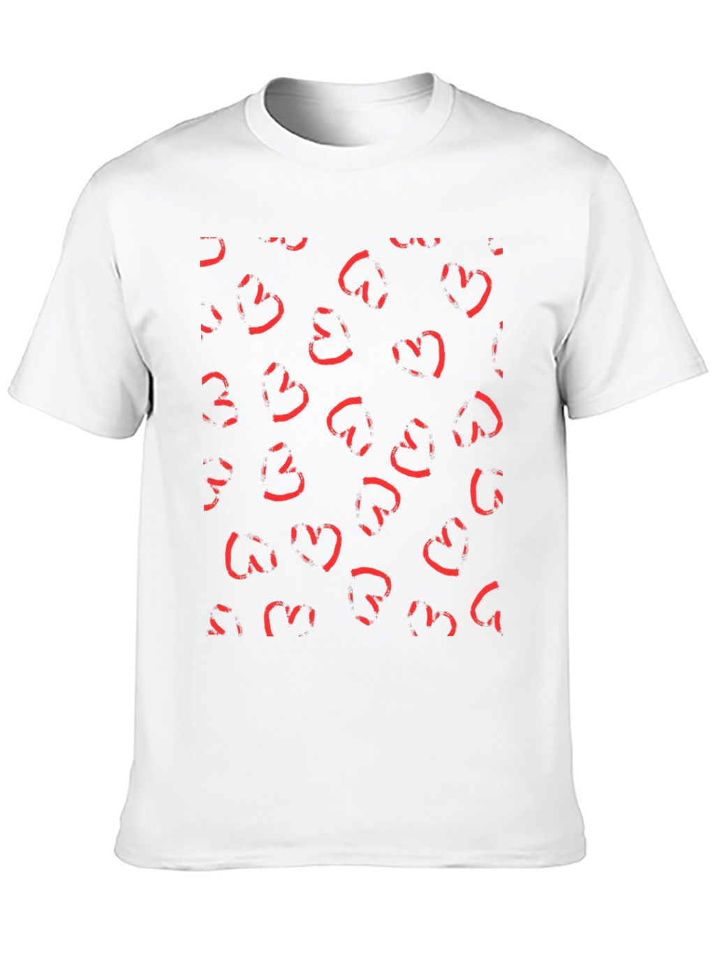 Abstract Heart Print Black T-Shirt