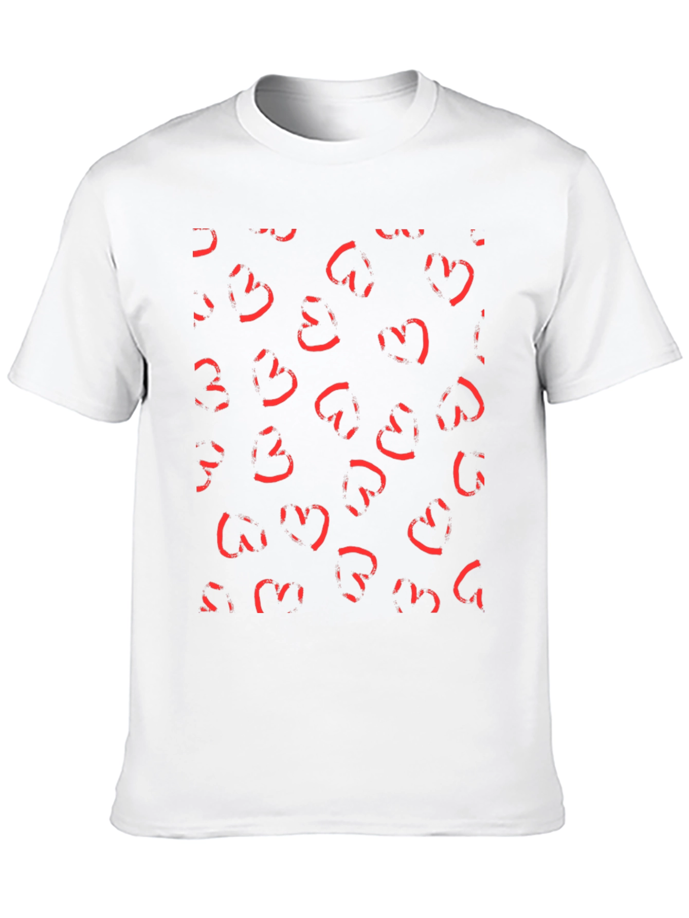 Abstract Heart Print Black T-Shirt