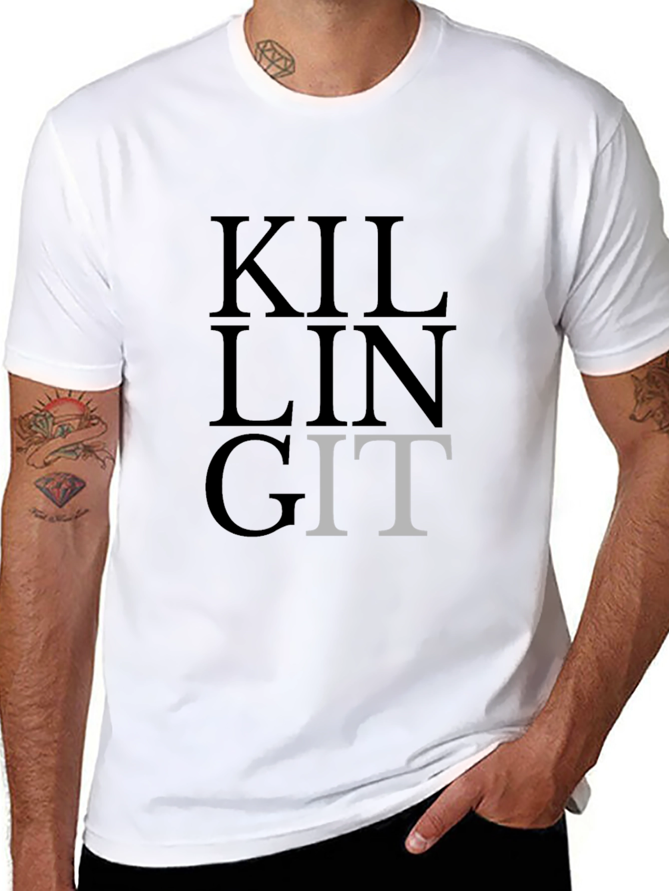 Killing Git T-Shirt - Black - Developer Humor