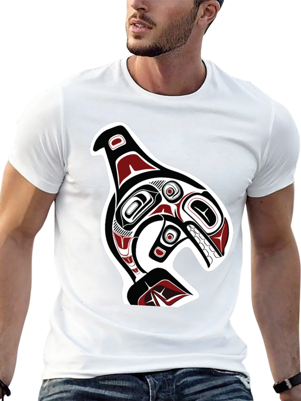 Killer Whale Graphic Tee - Native American Inspired Design