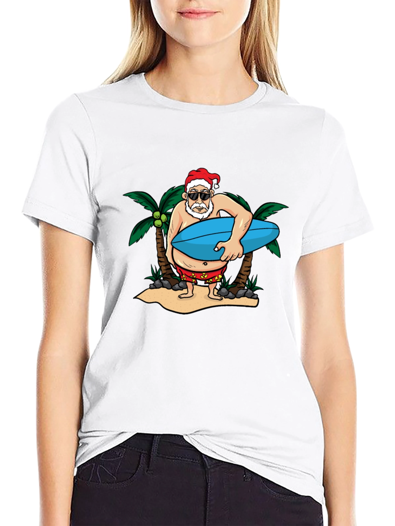 Santa Surfer Graphic Tee