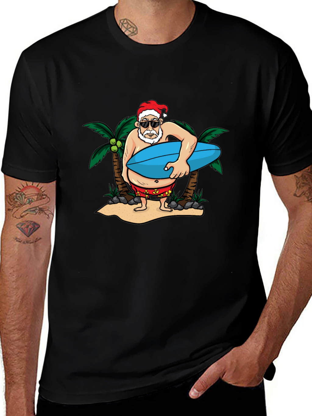 Santa Surfer Graphic Tee