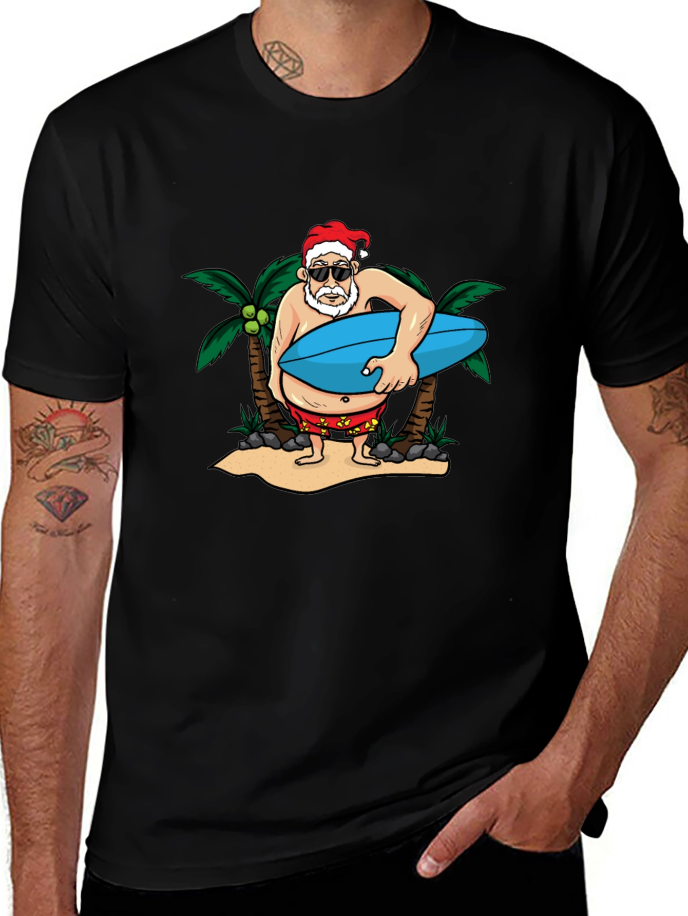 Santa Surfer Graphic Tee