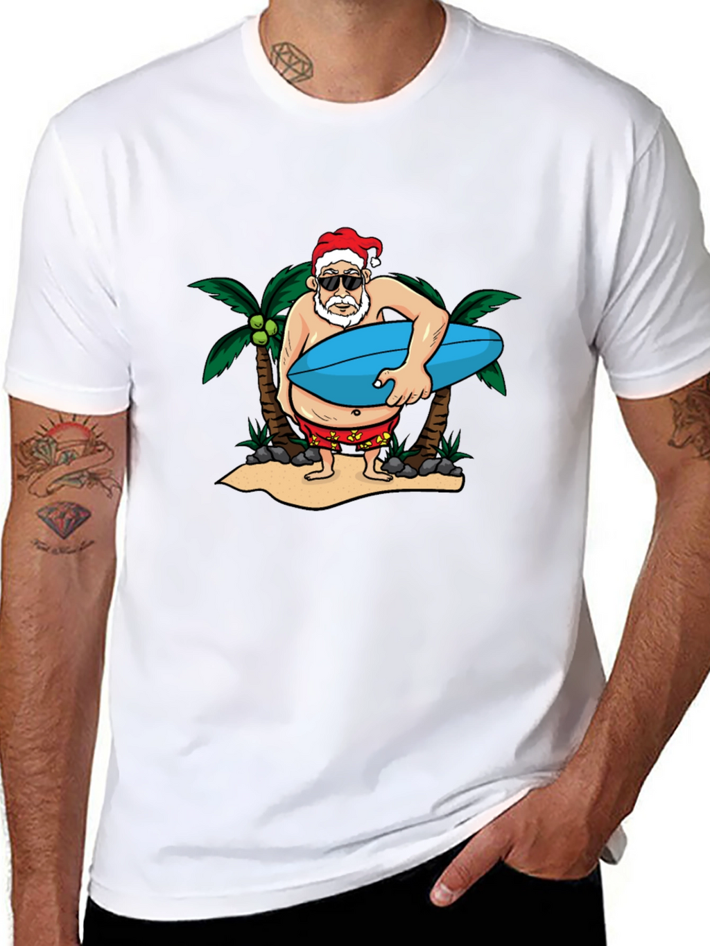 Santa Surfer Graphic Tee