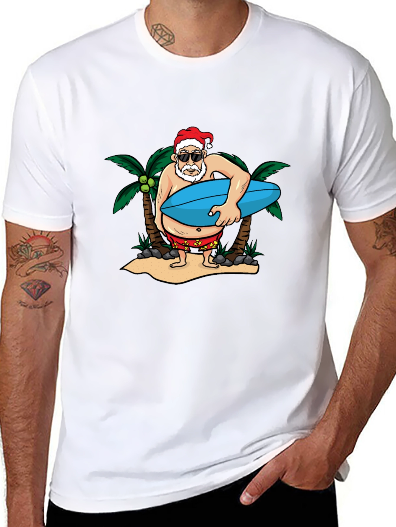 Santa Surfer Graphic Tee