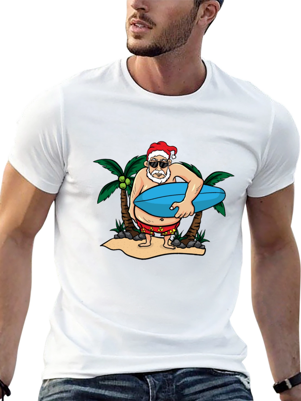 Santa Surfer Graphic Tee
