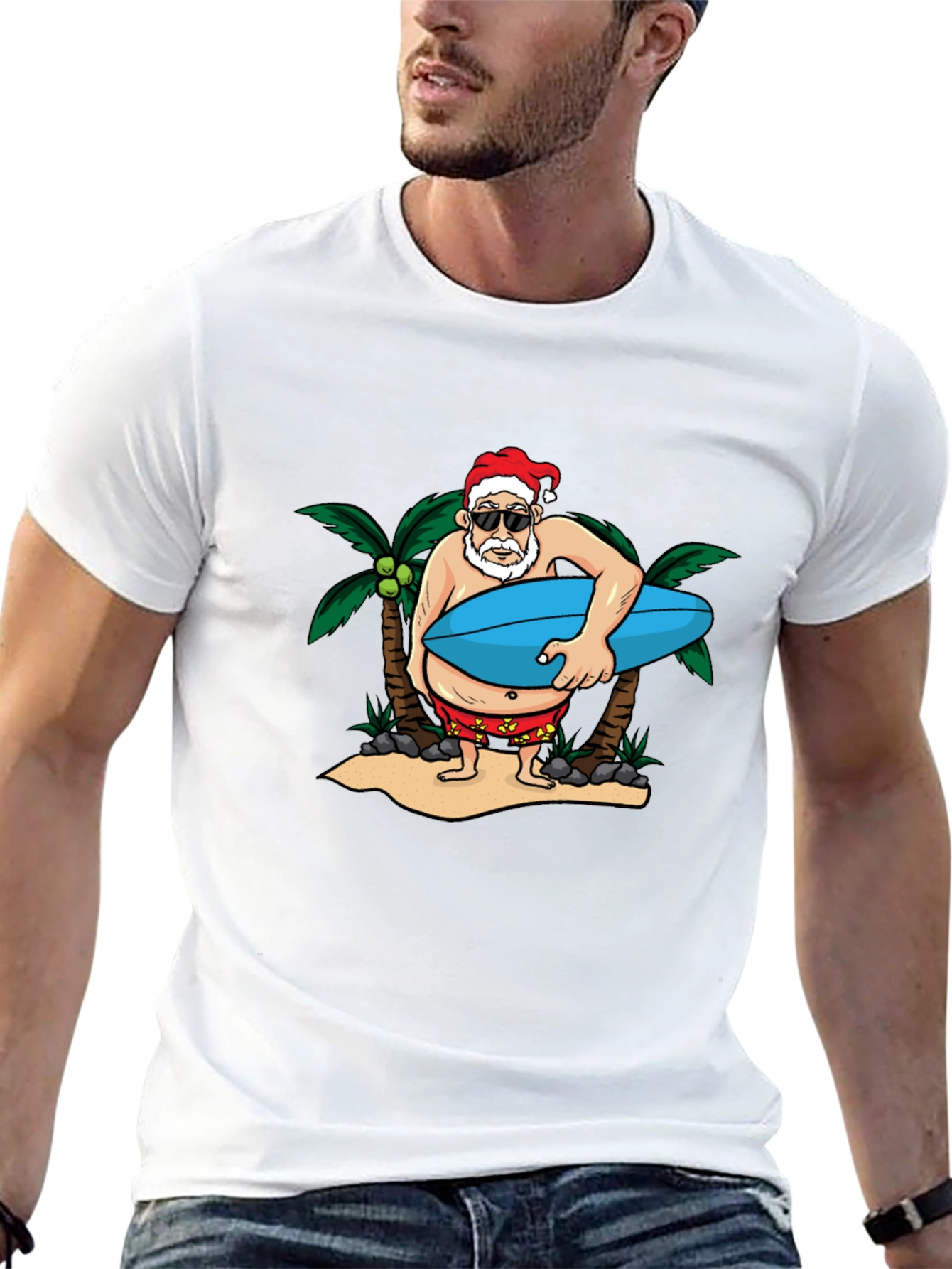 Santa Surfer Graphic Tee