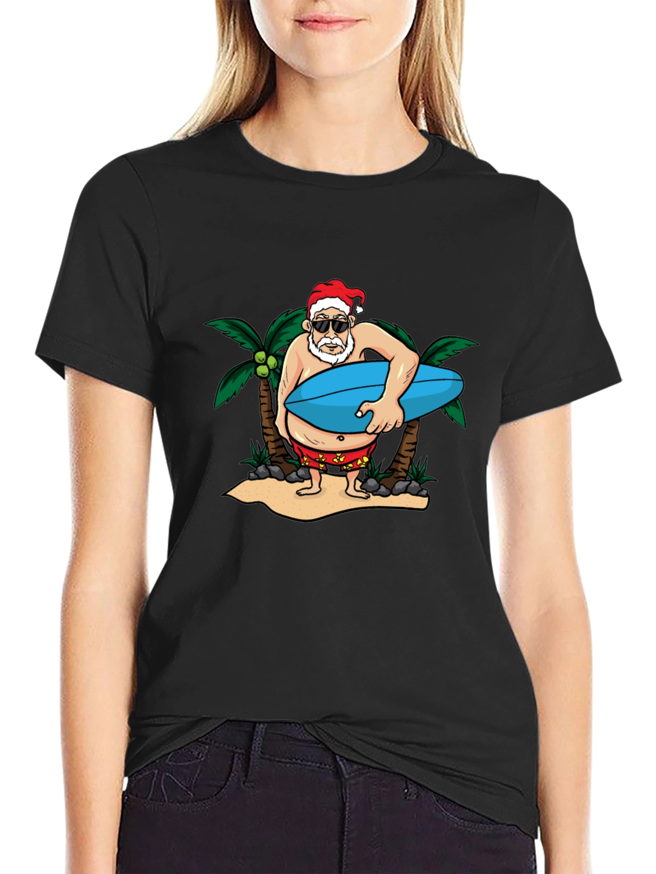 Santa Surfer Graphic Tee
