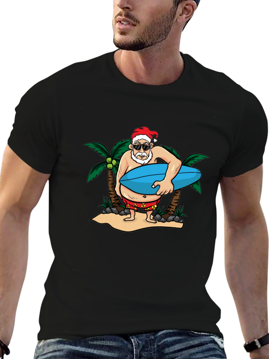 Santa Surfer Graphic Tee