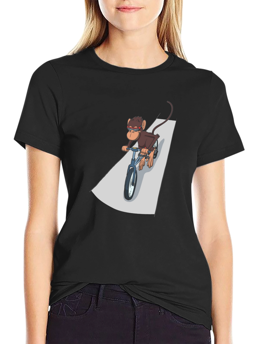 Cool Monkey Riding Bike Graphic Tee