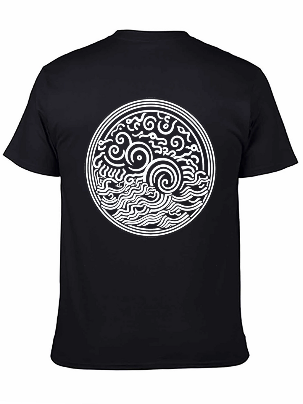 Black T-Shirt with Celtic Sea Design