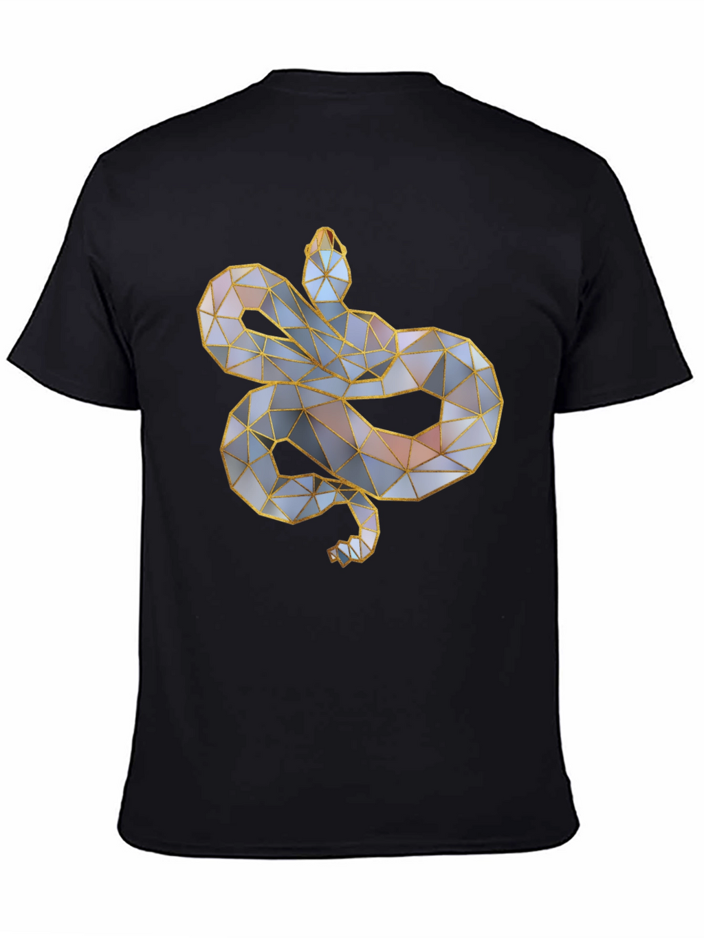 Geometric Snake Graphic Tee - Modern Style