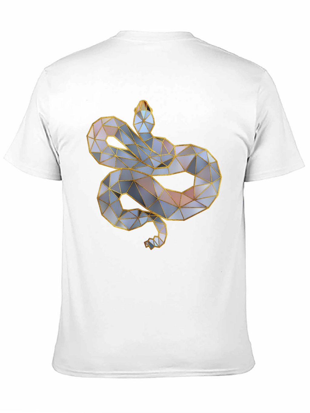 Geometric Snake Graphic Tee - Modern Style