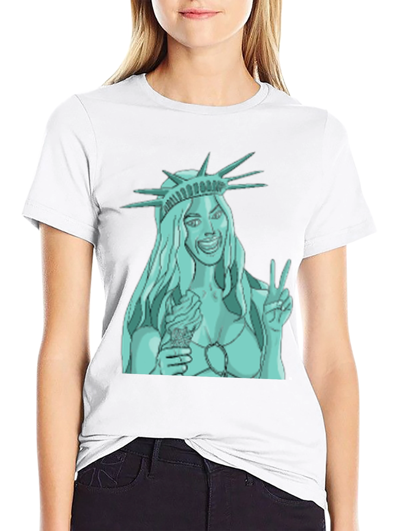 Statue of Liberty Ice Cream Graphic Tee - Black