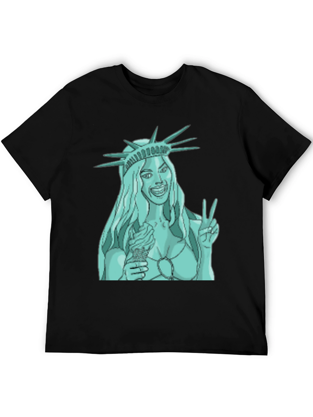 Statue of Liberty Ice Cream Graphic Tee - Black