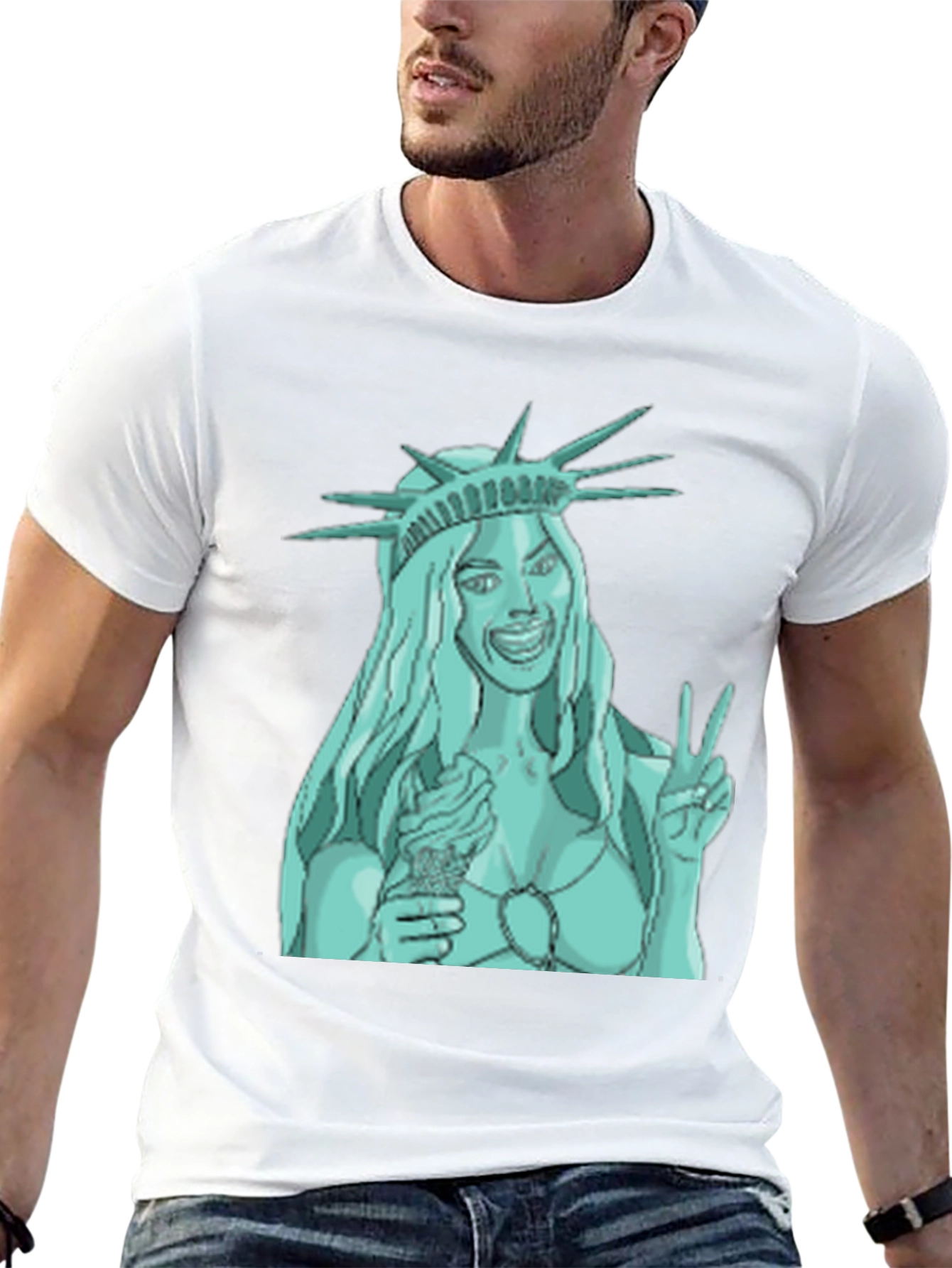 Statue of Liberty Ice Cream Graphic Tee - Black