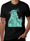 Statue of Liberty Ice Cream Graphic Tee - Black