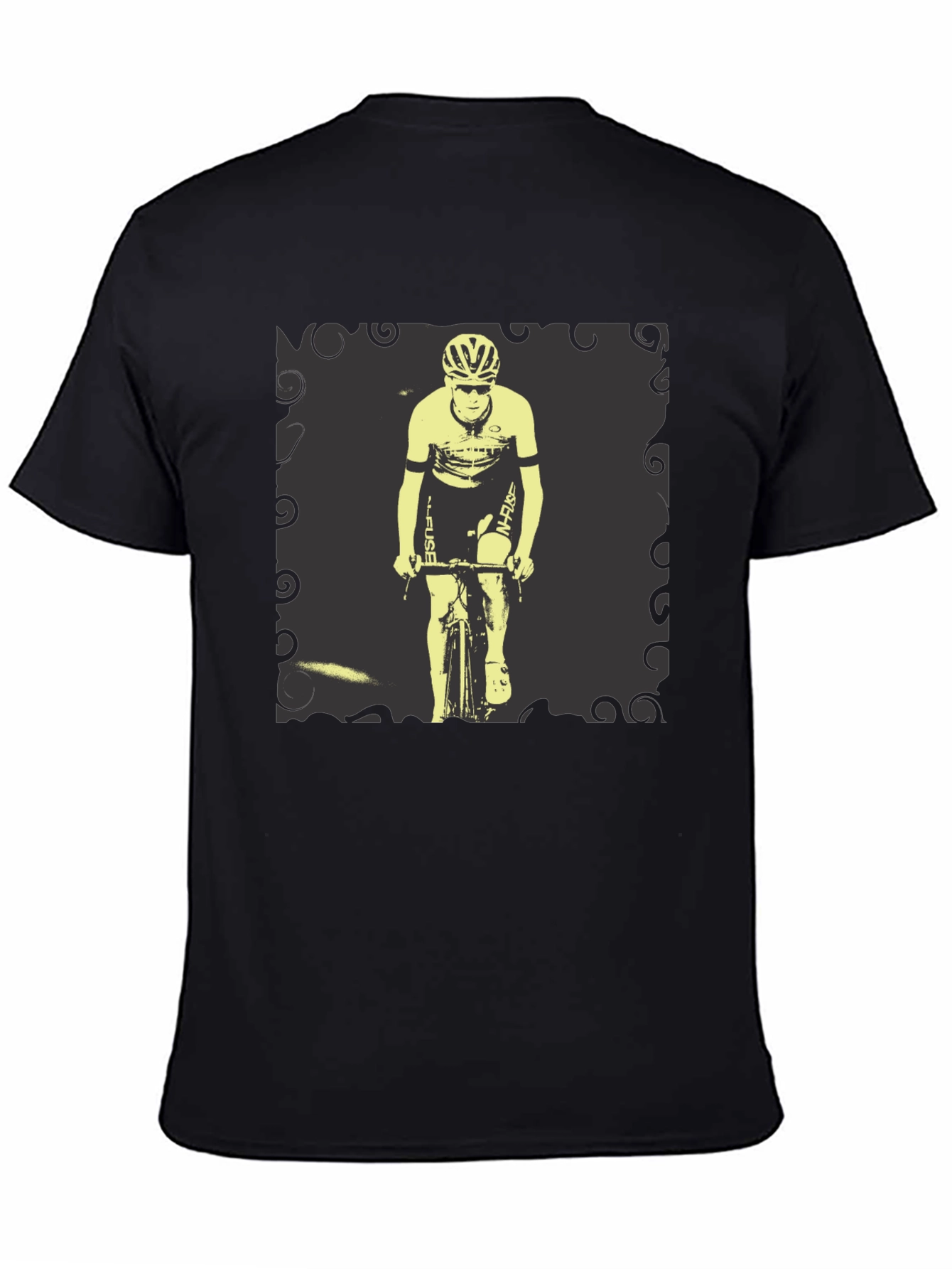 Cyclist Graphic Tee - Black Cotton Blend Shirt