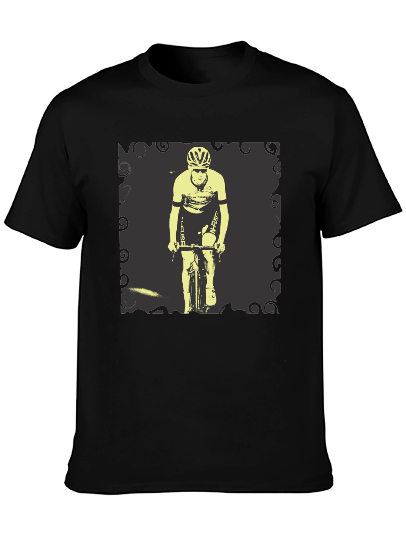 Cyclist Graphic Tee - Black Cotton Blend Shirt